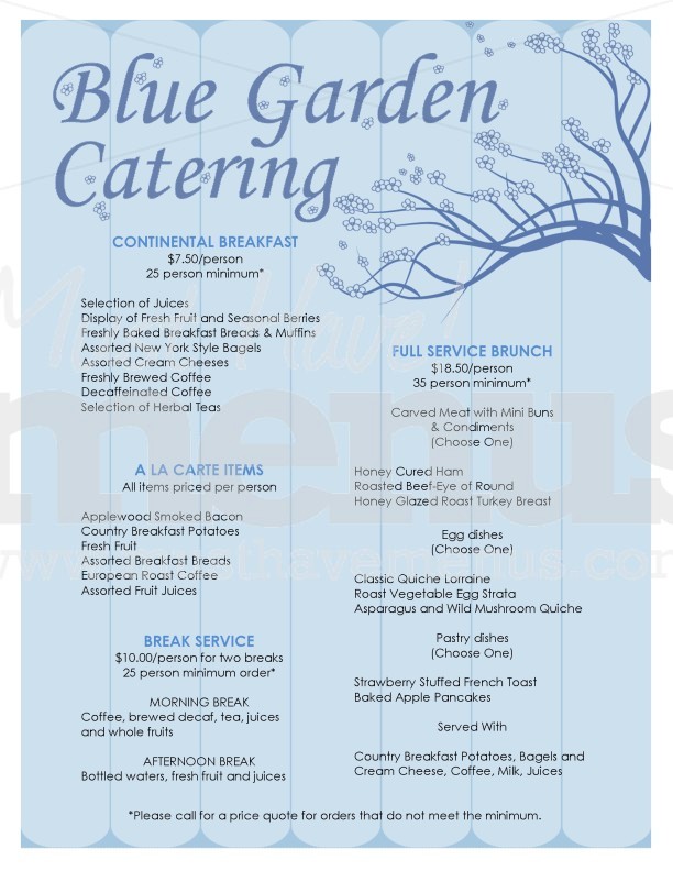 catering menus samples