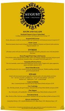Customize Fine Steakhouse Menu Long