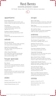 Customize Japanese Cuisine Menu Long
