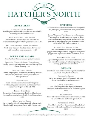 Customize Elegant Steakhouse Menu