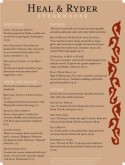 Western Steakhouse Menu