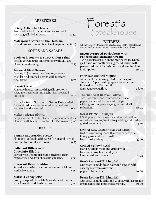 Sample For Restaurant Steak House Sample For Restaurant Steak House