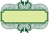 Decorative Green Swirls Label