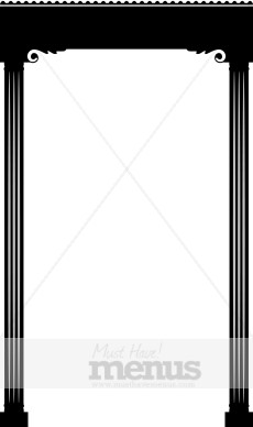 double greek column arch menu borders breakfast menu design templates