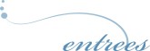 Entree Sign in Blue Script