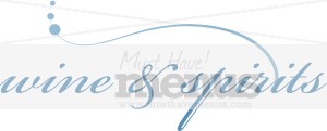 Blue Spirits and Wine Script Label