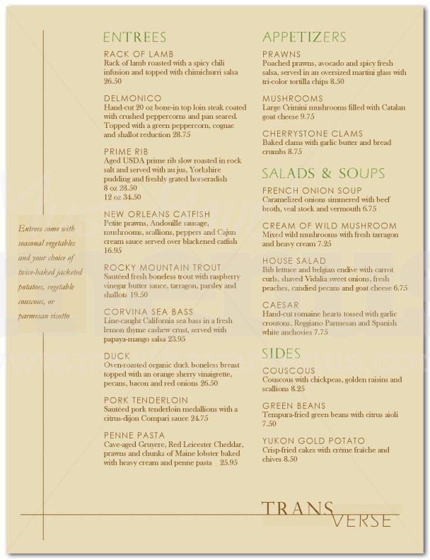 Simple Fine Dining Menu | page 1