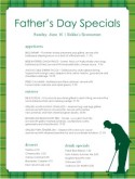 Golf Father's Day Menu