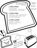 Happy Toast Kids Menu