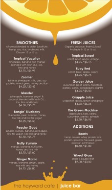 Customize Juice Bar Menu Long