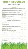Wheatgrass Juice Bar Menu