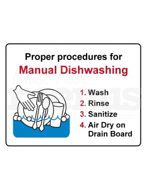 Manual Dishwashing Kitchen Safety Signs Template | Template Archive