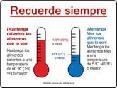 Kitchen Holding Temperature Sign in Spanish