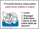Manual Dishwashing Kitchen Safety Signs in Spanish