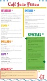 Latin Fusion Menu Long