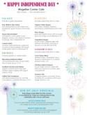 Fireworks 4th of July Menu