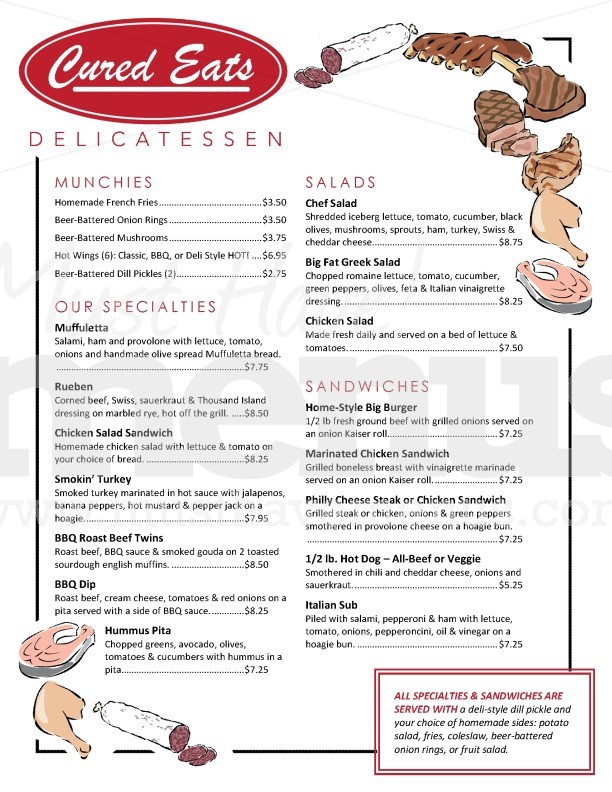 NY Deli Menu Page 1