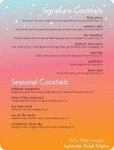Summer Drinks Menu