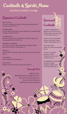 Customize Tropical Cocktail Menu