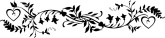Hearts and Flower Vine Silhouette
