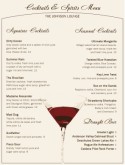 Cosmo Cocktail Menu
