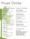 Dry Martini Cocktail Menu