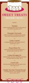Chocolate Cake Dessert Menu