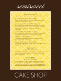 Semisweet Chocolate Menu