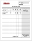 Recipe Cost Form