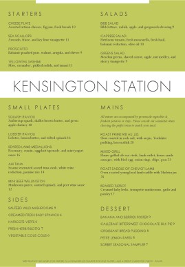 kids menu template