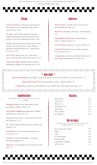Diner Lunch Menu