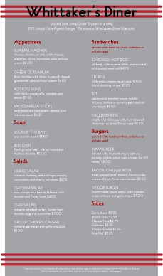 Customize 50s Diner Menu Long Customize 50s Diner Menu Long