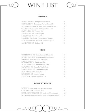 Customize Coil Wine List