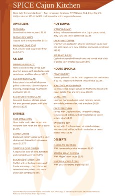 Customize Cajun Cafe Menu Long