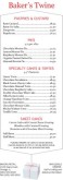 Bakery Cafe Menu