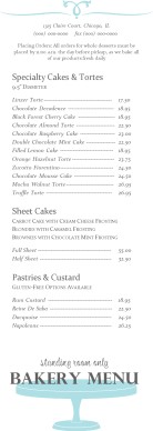 Customize Artisan Bakery Menu