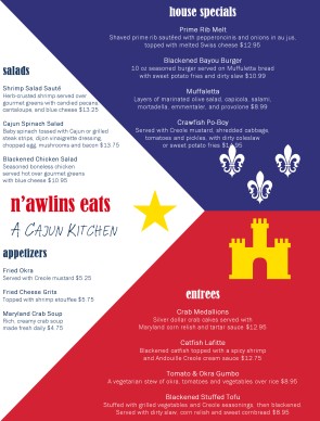 Customize Cajun Flag Menu