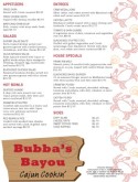 Cajun Menu