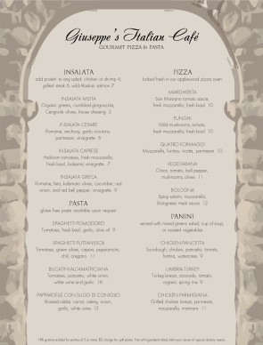 Customize Italian Menu