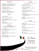 Gondola Italian Menu