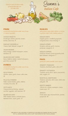 Customize Italian Grill Menu Long