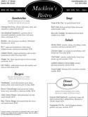 The Family Restaurant Menu
