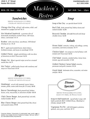 Customize The Family Restaurant Menu