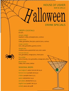 Halloween Drink Menu Templates