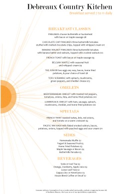 Customize Morning Breakfast Menu Long