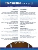 Football Bar Food Menu