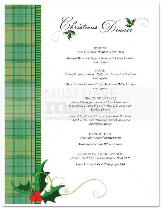 christmas food menu page 1 christmas food menu page 1