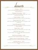 Italian Desserts Menu