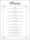 Desserts Menu