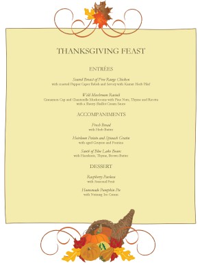 Customize Cater Thanksgiving Menu